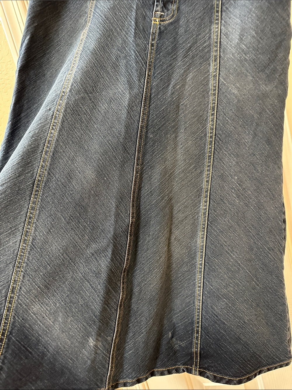 Bandolino Dark Blue Flared Denim Skirt - Picture 4 of 4